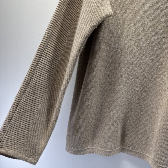 Talbots Womens Sweater Sz XL Beige Gold Metallic Long Sleeve Thick Knit Pullover - Picture 4 of 7